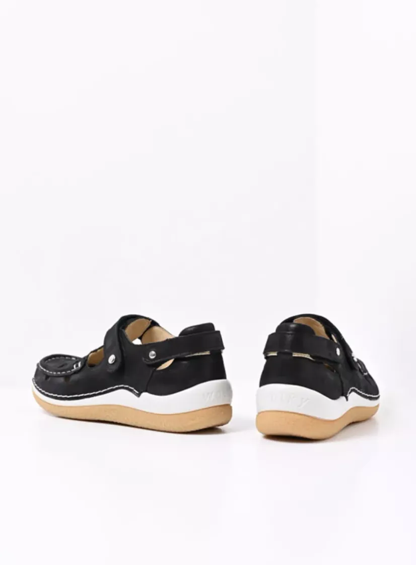 Wolky Esperanza - zwart effectleer<DAMES Bandschoenen