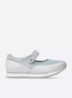 Wolky e-Step - blauw combi stretch leer<DAMES Wandelschoenen|Bandschoenen