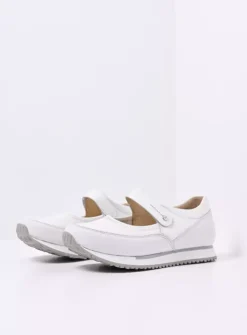 Wolky e-Step - wit combi stretch leer<DAMES Wandelschoenen|Bandschoenen