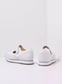 Wolky e-Step - wit combi stretch leer<DAMES Wandelschoenen|Bandschoenen