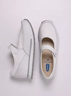 Wolky e-Step - wit combi stretch leer<DAMES Wandelschoenen|Bandschoenen