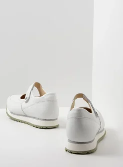 Wolky e-Step - wit/lichtgroen leer<DAMES Wandelschoenen|Bandschoenen