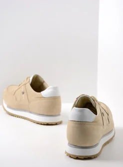 Wolky e-Walk - beige nubuck<DAMES Lage Veterschoenen|Wandelschoenen