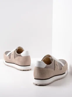 Wolky e-Walk - safari/brons leer<DAMES Lage Veterschoenen|Wandelschoenen