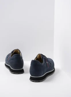 Wolky e-Walk - winterblauw stretch nubuck<DAMES Lage Veterschoenen|Wandelschoenen