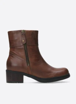 Wolky Fairview XW - cognac leer<DAMES Halfhoge Laarzen|Enkellaarsjes