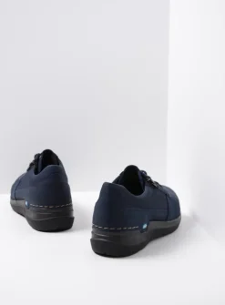 Wolky Feltwell - blauw nubuck<DAMES Lage Veterschoenen|Wandelschoenen