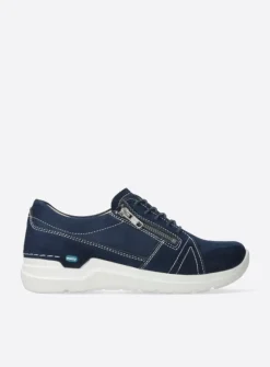 Wolky Feltwell - denim nubuck<DAMES Lage Veterschoenen|Wandelschoenen