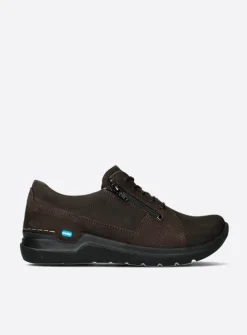 Wolky Feltwell - donkerbruin nubuck<DAMES Lage Veterschoenen|Wandelschoenen