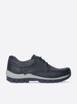 Wolky Fly - blauw leer<DAMES Lage Veterschoenen|Herfst/Winter