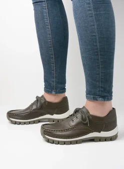 Wolky Fly - cactus leer<DAMES Lage Veterschoenen|Herfst/Winter