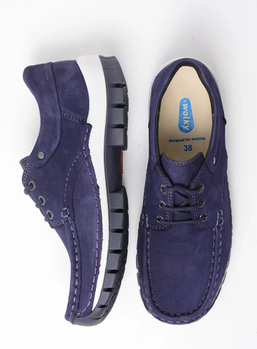 Wolky Fly - paars nubuck<DAMES Lage Veterschoenen|Herfst/Winter