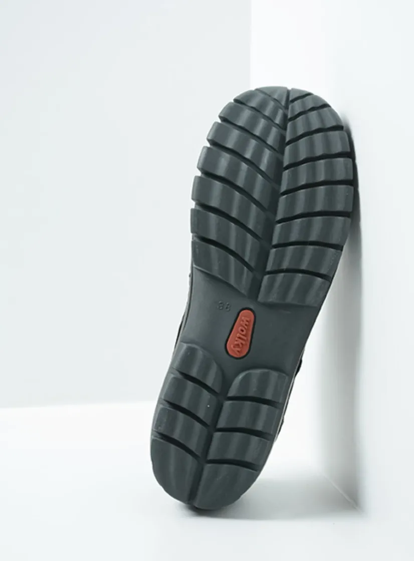 Wolky Fly - zwart nubuck<DAMES Lage Veterschoenen|Herfst/Winter