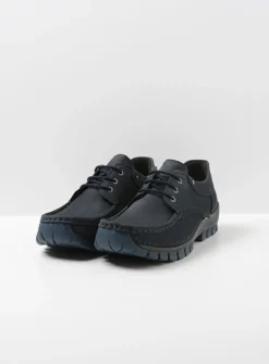 Wolky Fly men - blauw nubuck<Heren Veterschoenen Heren|Comfortschoenen Heren