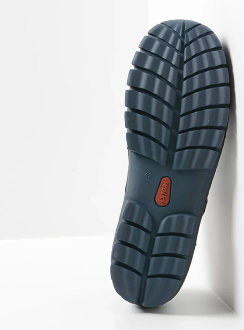 Wolky Fly men - blauw nubuck<Heren Veterschoenen Heren|Comfortschoenen Heren