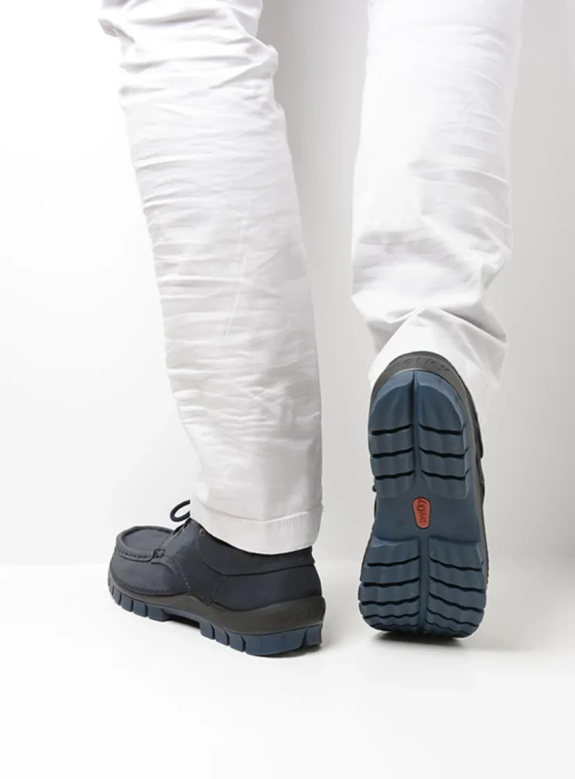 Wolky Fly men - blauw nubuck<Heren Veterschoenen Heren|Comfortschoenen Heren