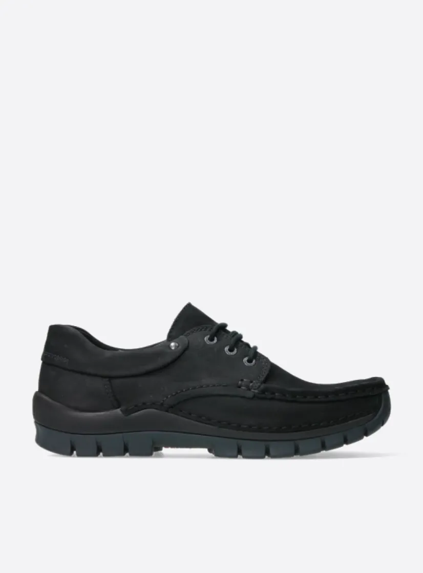 Wolky Fly men - zwart nubuck<Heren Veterschoenen Heren|Comfortschoenen Heren