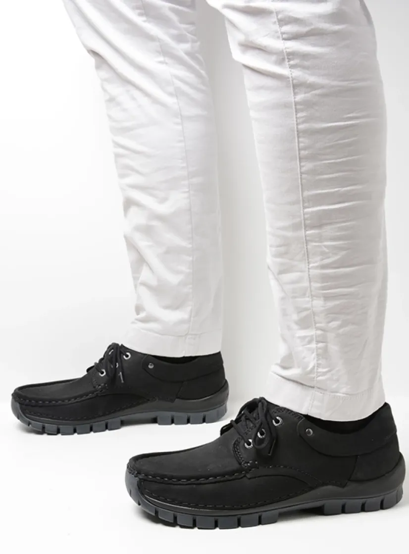 Wolky Fly men - zwart nubuck<Heren Veterschoenen Heren|Comfortschoenen Heren