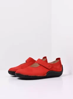 Wolky Fresh - rood nubuck<DAMES Bandschoenen