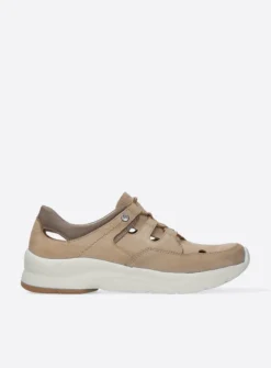 Wolky Galena - beige nubuck<DAMES Lage Veterschoenen|Wandelschoenen