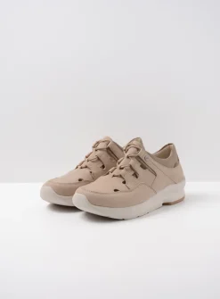 Wolky Galena - beige nubuck<DAMES Lage Veterschoenen|Wandelschoenen