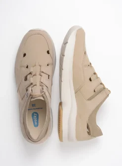 Wolky Galena - beige nubuck<DAMES Lage Veterschoenen|Wandelschoenen