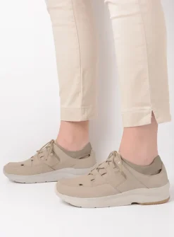 Wolky Galena - beige nubuck<DAMES Lage Veterschoenen|Wandelschoenen