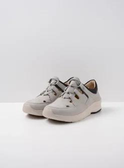 Wolky Galena - lichtgrijs nubuck<DAMES Lage Veterschoenen|Wandelschoenen
