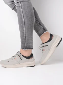 Wolky Galena - lichtgrijs nubuck<DAMES Lage Veterschoenen|Wandelschoenen
