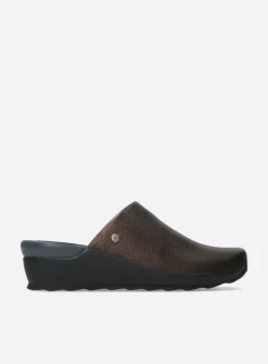 Wolky Go - brons leer<DAMES Slippers|Klompen