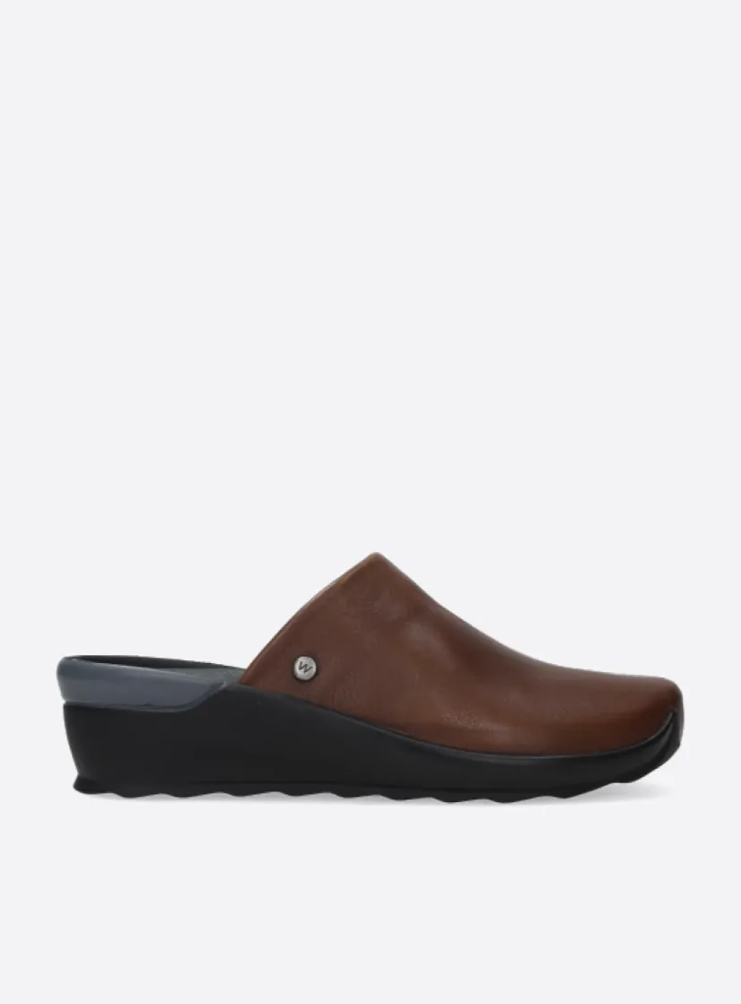 Wolky Go - cognac leer<DAMES Slippers|Klompen