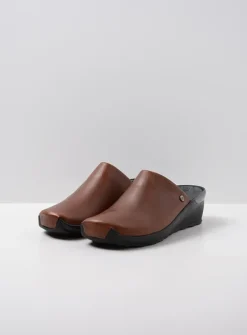 Wolky Go - cognac leer<DAMES Slippers|Klompen