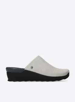 Wolky Go - creme wit leer<DAMES Slippers|Klompen