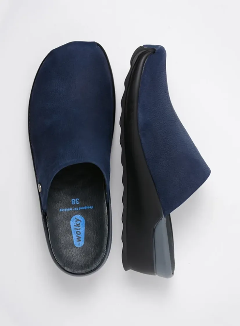 Wolky Go - denim nubuck<DAMES Slippers|Klompen