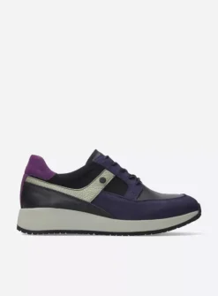 Wolky Hammer - paars combi leer<DAMES Lage Veterschoenen|Sneakers
