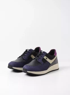 Wolky Hammer - paars combi leer<DAMES Lage Veterschoenen|Sneakers