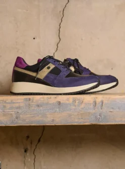 Wolky Hammer - paars combi leer<DAMES Lage Veterschoenen|Sneakers