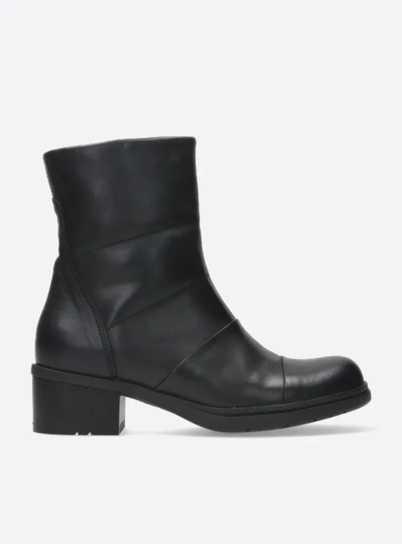 Wolky Hinton - zwart leer<DAMES Halfhoge Laarzen|Herfst/Winter