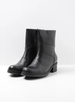 Wolky Hinton - zwart leer<DAMES Halfhoge Laarzen|Herfst/Winter
