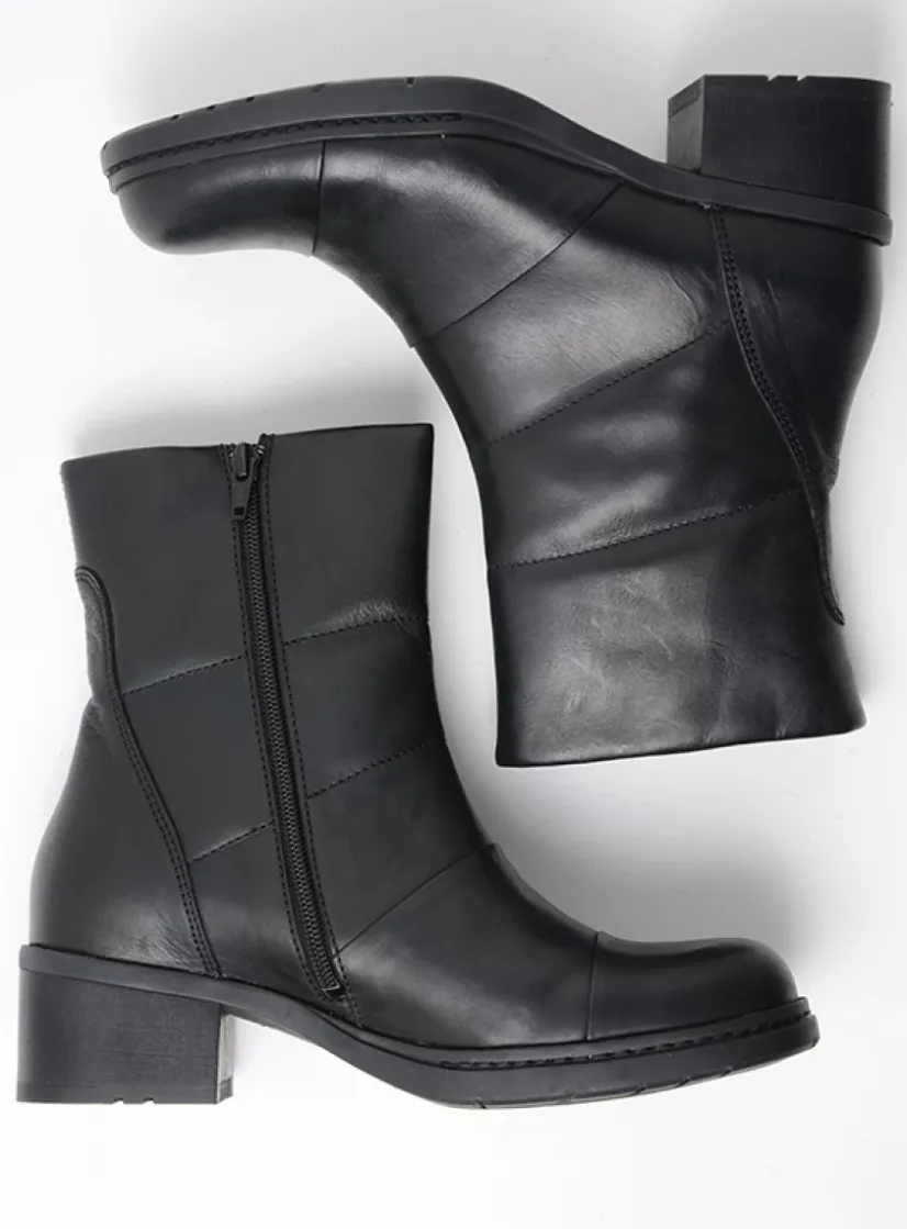 Wolky Hinton - zwart leer<DAMES Halfhoge Laarzen|Herfst/Winter