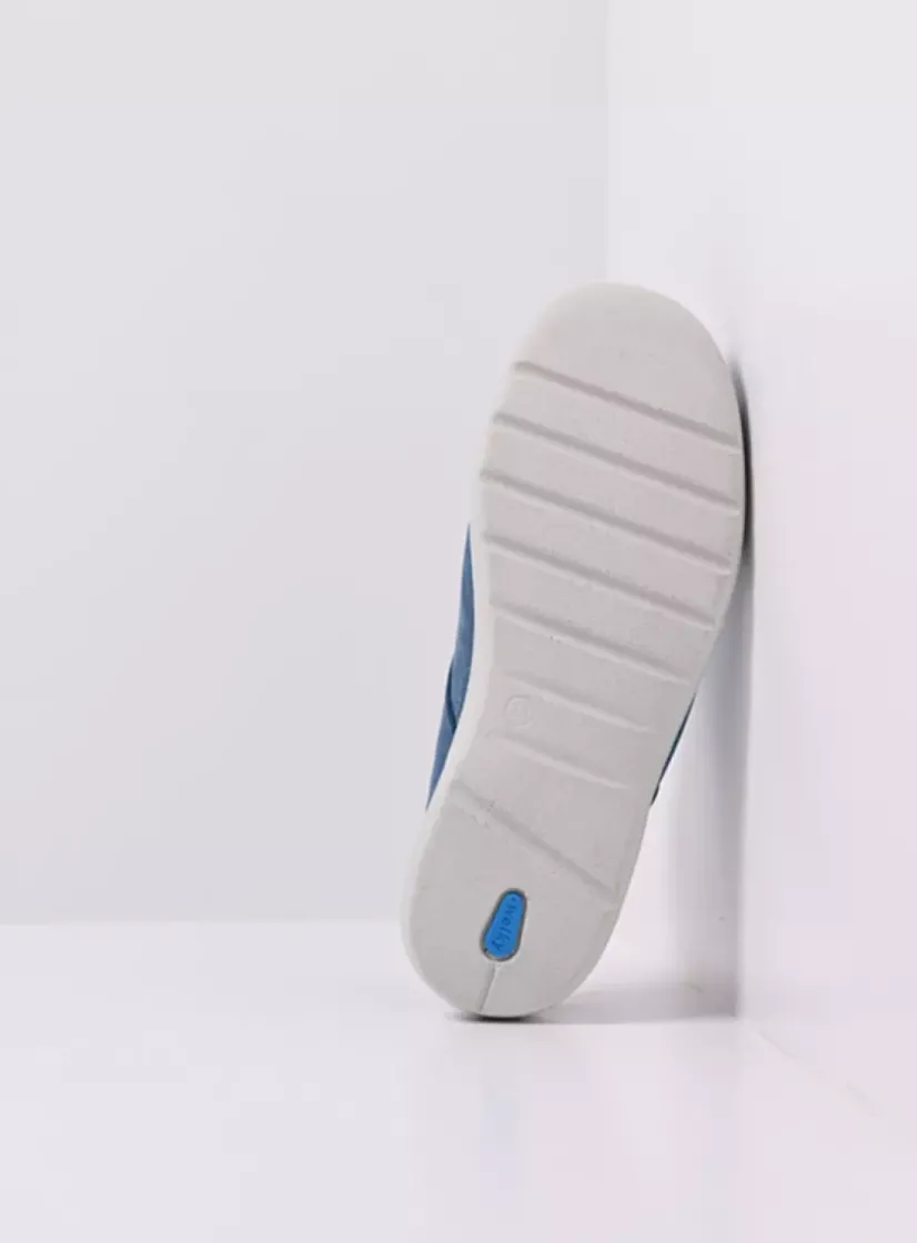 Wolky Holland DB - blauw effectleer<DAMES Slippers|Klompen