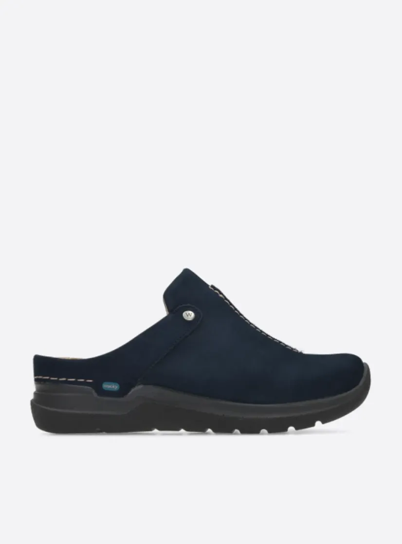 Wolky Holland DB - blauw nubuck<DAMES Slippers|Klompen