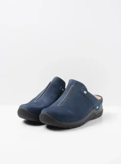 Wolky Holland DB - blauw nubuck<DAMES Slippers|Klompen