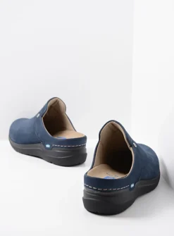 Wolky Holland DB - blauw nubuck<DAMES Slippers|Klompen