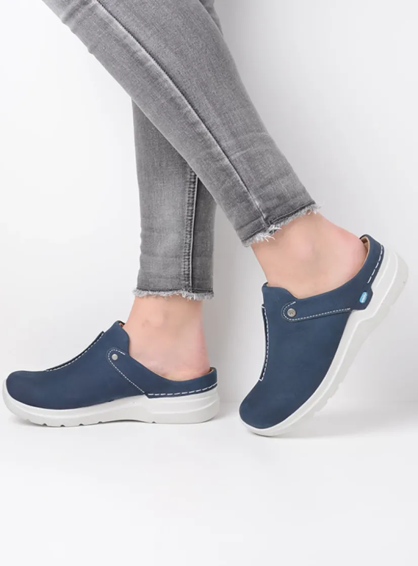 Wolky Holland DB - denim nubuck<DAMES Slippers|Klompen