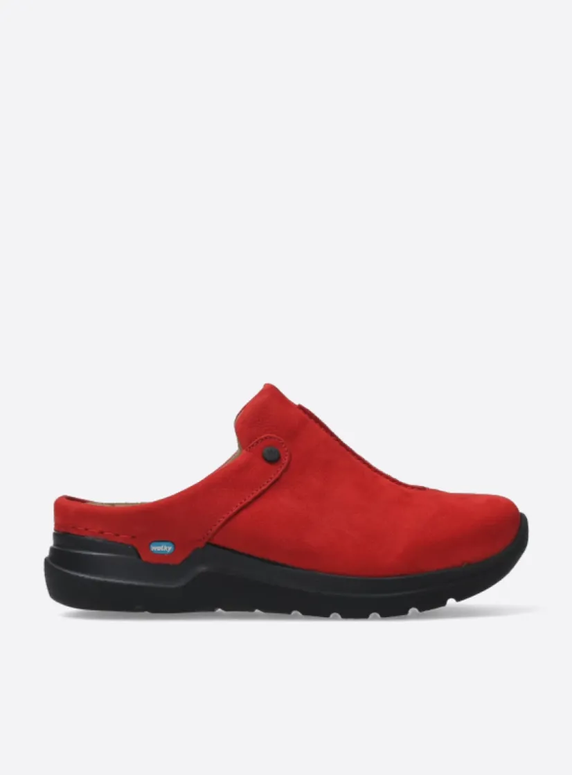 Wolky Holland DB - donkerrood nubuck<DAMES Slippers|Klompen