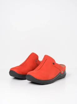 Wolky Holland DB - donkerrood nubuck<DAMES Slippers|Klompen