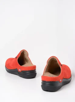 Wolky Holland DB - donkerrood nubuck<DAMES Slippers|Klompen