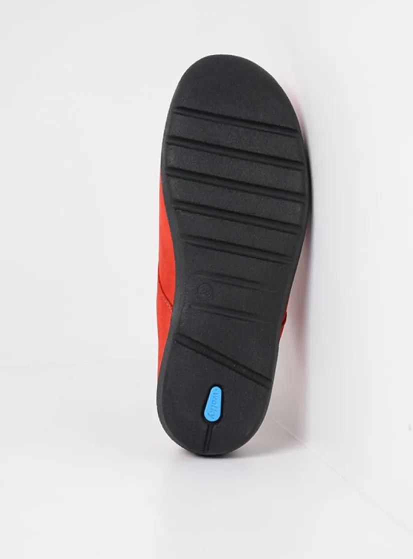 Wolky Holland DB - donkerrood nubuck<DAMES Slippers|Klompen