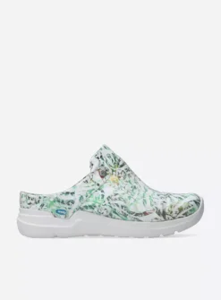 Wolky Holland DB - gebroken wit/groen nubuck<DAMES Slippers|Klompen